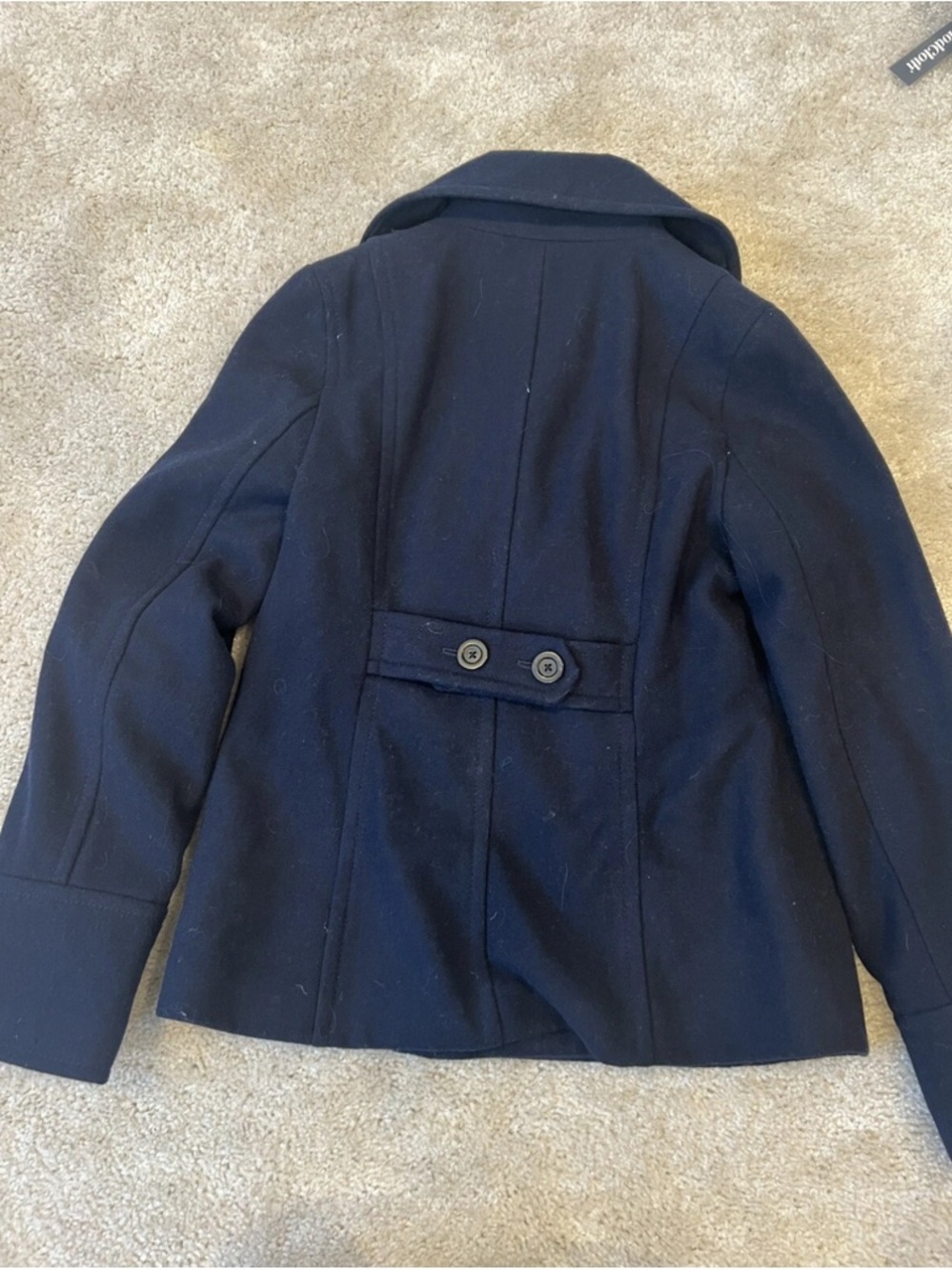 Old Navy women’s Dark Navy Double-Breasted Peacoat - Picture 6 of 6